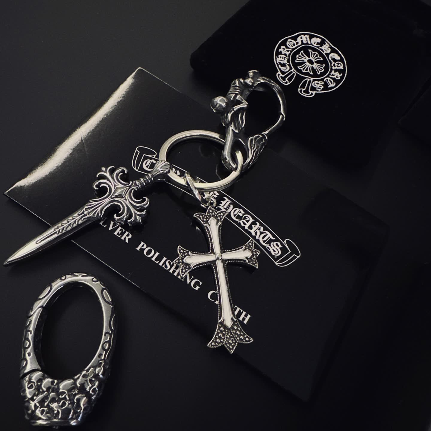 Chrome Hearts Silver Keychains